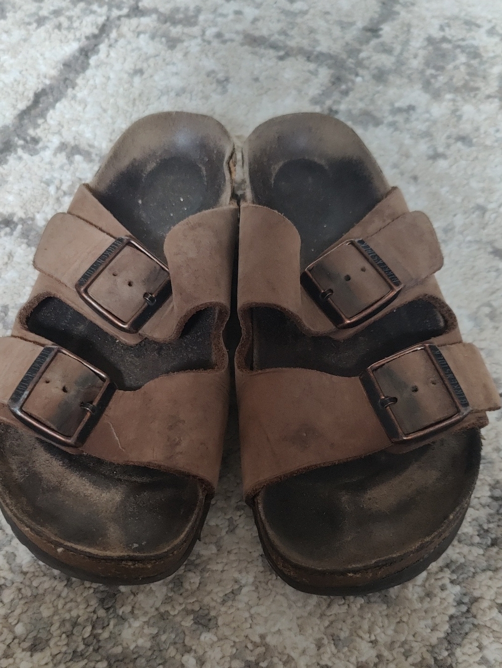 Birkenstock Brown Double-Buckle Suede Sandals